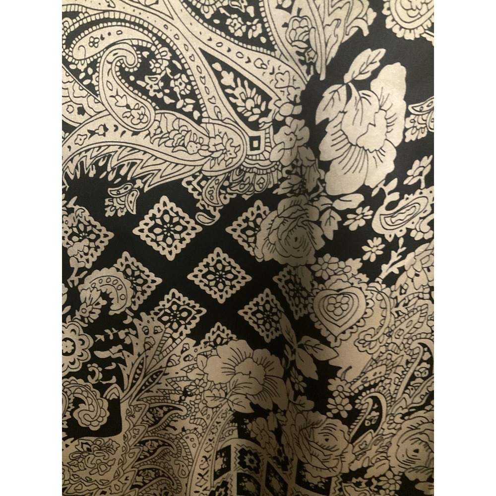 SLB Petite 100% Silk Bomber Jacket Gold Black Paisley Floral Print Small - Picture 4 of 4